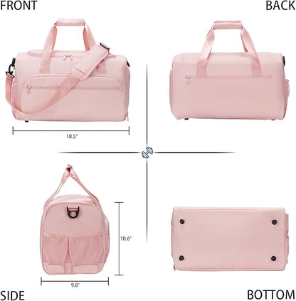 Gym Bag for Men Women, Small Fitness Workout Sports Bag with Wet Pocket & Shoes Compartment, Water