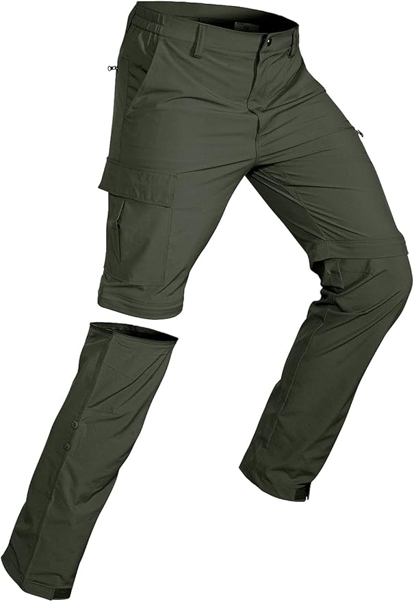Wespornow Men's-Convertible-Hiking-Pants Quick Dry Lightweight Zip Off Breathable Cargo Pants for