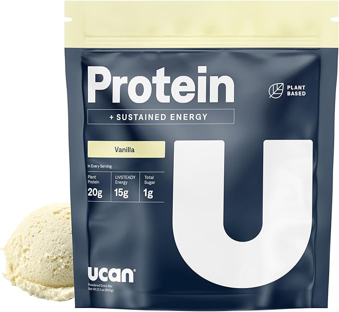 UCAN Energy + Plant Protein Powder - Vegan Plant Based Protein 20g Pea Protein with Amino Acids