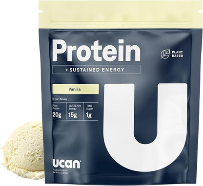 UCAN Energy + Plant Protein Powder - Vegan Plant Based Protein 20g Pea Protein with Amino Acids