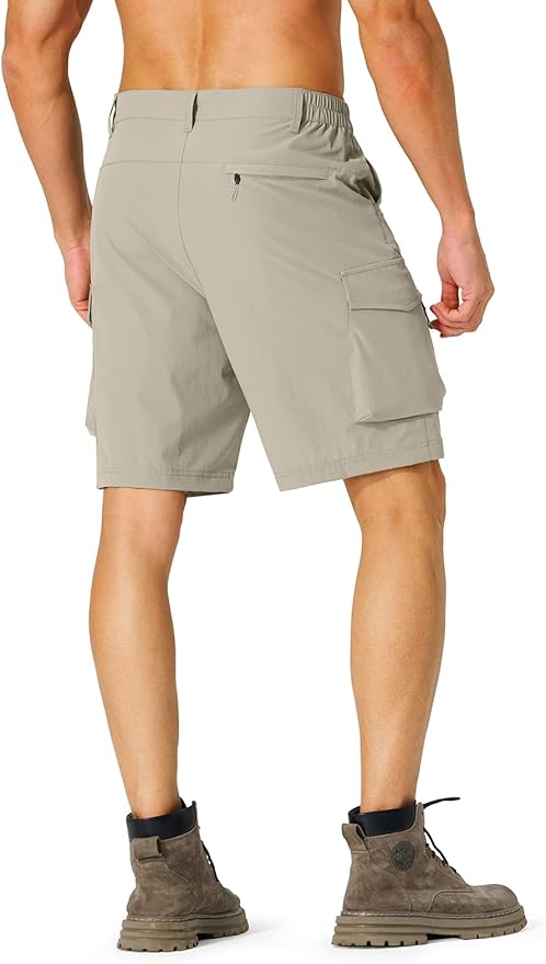 Men's Hiking Cargo Shorts Quick Dry Lightweight Travel Shorts with Multi Pockets for Fishing