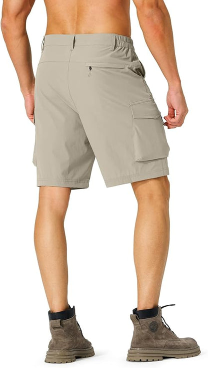 Men's Hiking Cargo Shorts Quick Dry Lightweight Travel Shorts with Multi Pockets for Fishing