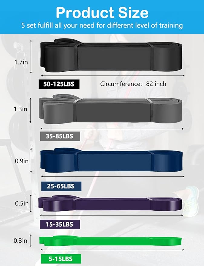 Pull Up Bands, Resistance Bands, Pull Up Assistance Bands Set for Men & Women, Exercise Workout