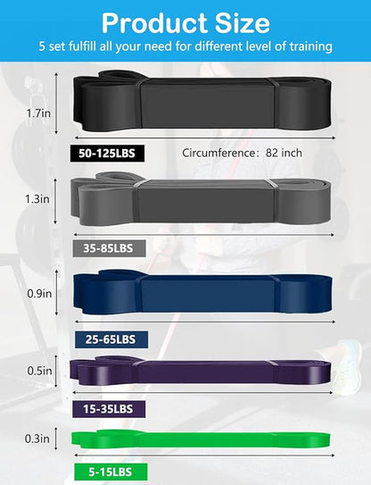 Pull Up Bands, Resistance Bands, Pull Up Assistance Bands Set for Men & Women, Exercise Workout