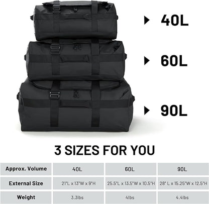MIER Water Resistant Backpack Duffle Heavy Duty Convertible Duffle Bag with Backpack Straps for