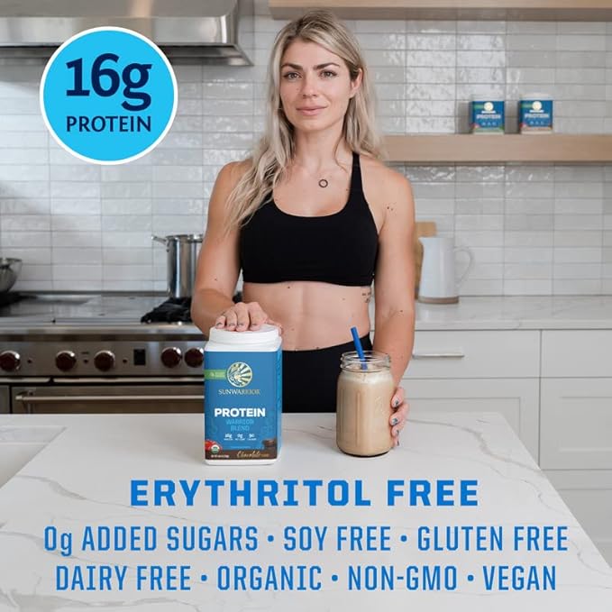 Organic Plant Based Protein Powder | Vegan Organic Protein Powder Chocolate Flavored with BCAA