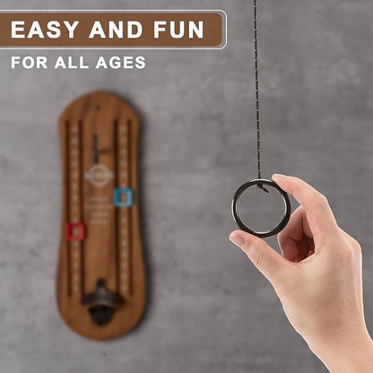 Ring Toss Game for Adults, Hook and Ring Game with String and Hooks for Indoor & Outdoor, Ring Hook