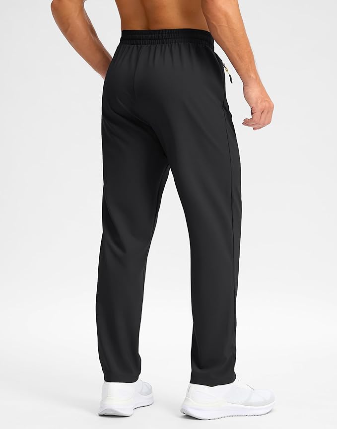 Pudolla Men's Lightweight Hiking Pants Quick-Dry Outdoor Sweatpants with Zipper Pockets for Casual