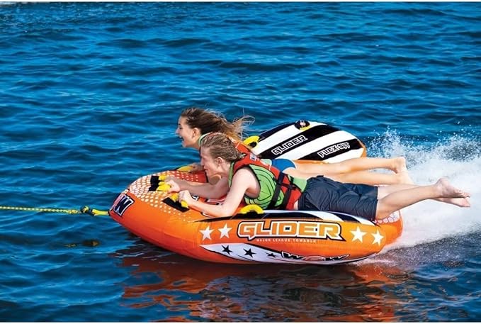 WOW Sports - Glider Inflatable Towable Tube w/ Flex Seating - 1 - 2 Riders - Perfect For Kids &