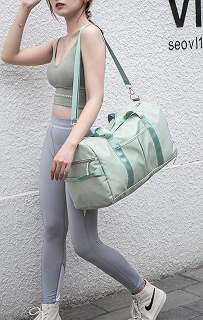 KARRESLY Sports Gym Bag for Women or Men Travel Duffel Bag with Wet Pocket and Shoes Compartment