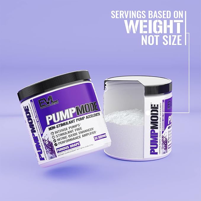EVL PumpMode Nitric Oxide Supplement - Nitric Oxide Booster Pump Pre Workout Powder with Glycerol