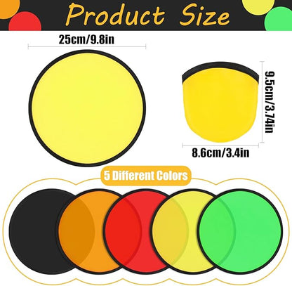 10 PCS Foldable Flying Disc Fans Set with Bag Folding Pocket Beach Flying Disc for Party Favors