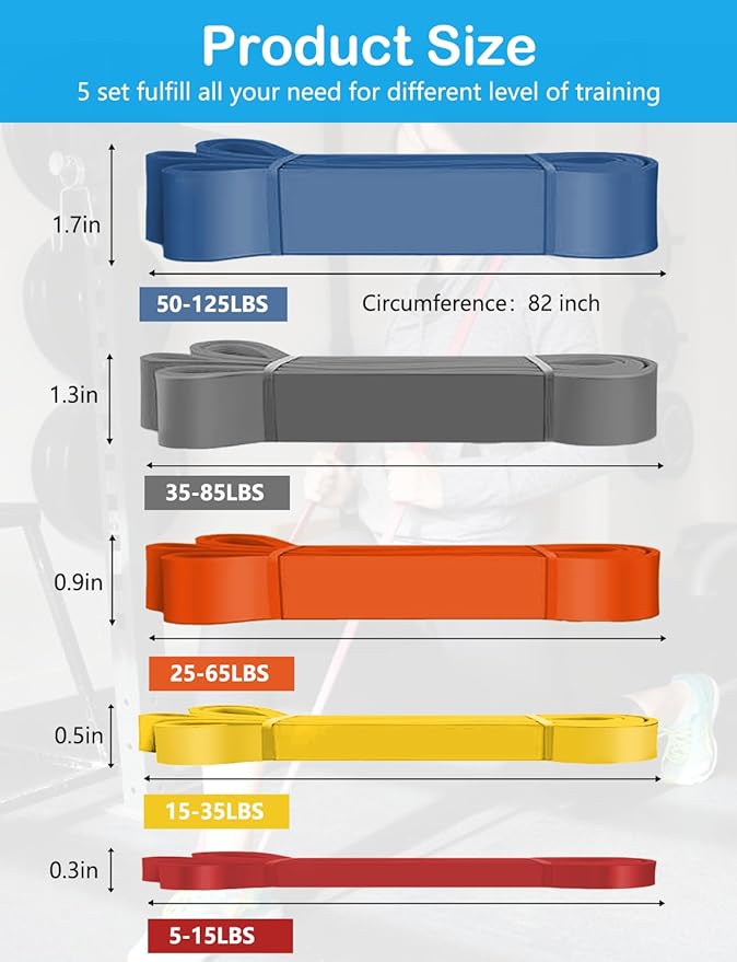 Pull Up Bands, Resistance Bands, Pull Up Assistance Bands Set for Men & Women, Exercise Workout