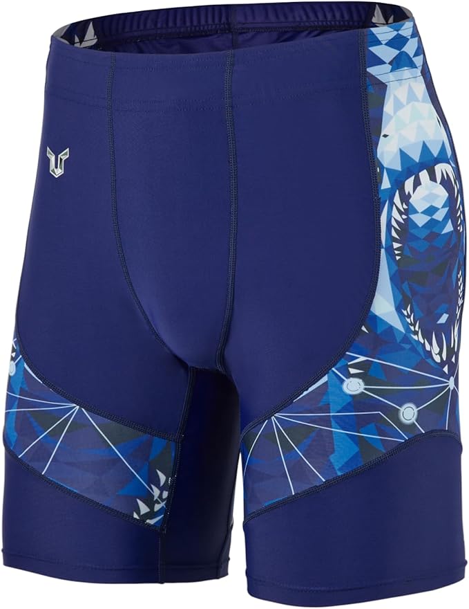 HUGE SPORTS Men's Rash Guard Swim Shorts Compression Swimming Jammer Cool Dry Active Swimsuit
