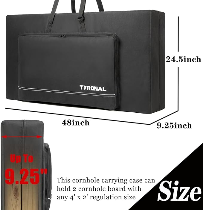 Cornhole Carrying Case Fits 4' x 2' Regulation Size Board, Cornhole Carrying Bag with Protective