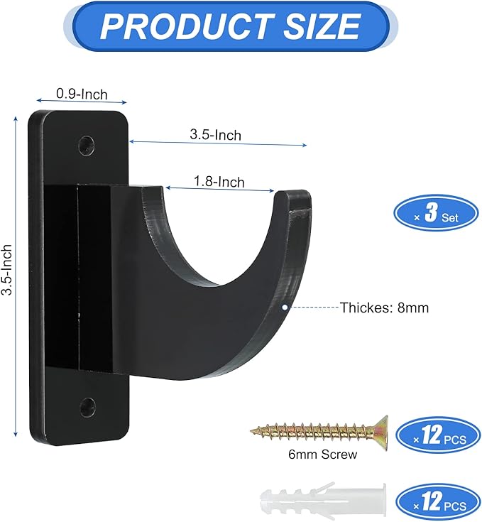 uxcell Sword Wall Mount Holder, 3 Set Acrylic Light Saber Display Hanger Wall-Mounted Sword Stand