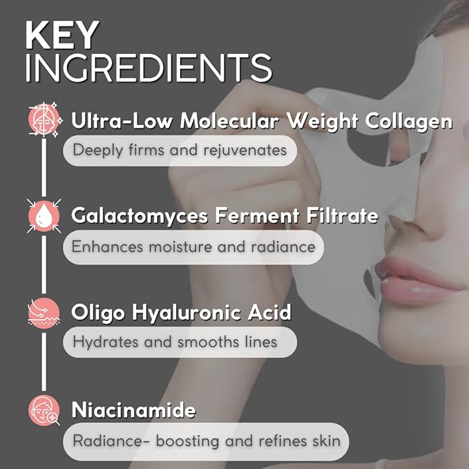 Pro-Collagen Hydrating Collagen Face Mask for Women & Men | Face Masks Skincare | Mascarillas
