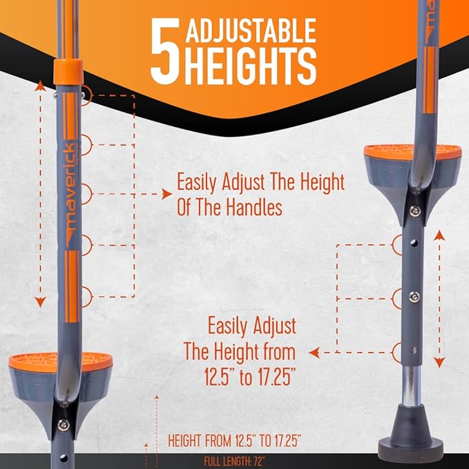 Flybar Maverick Walking Stilts for Kids - 5 Adjustable Height’s, Sturdy, Easy Assembly, Wide