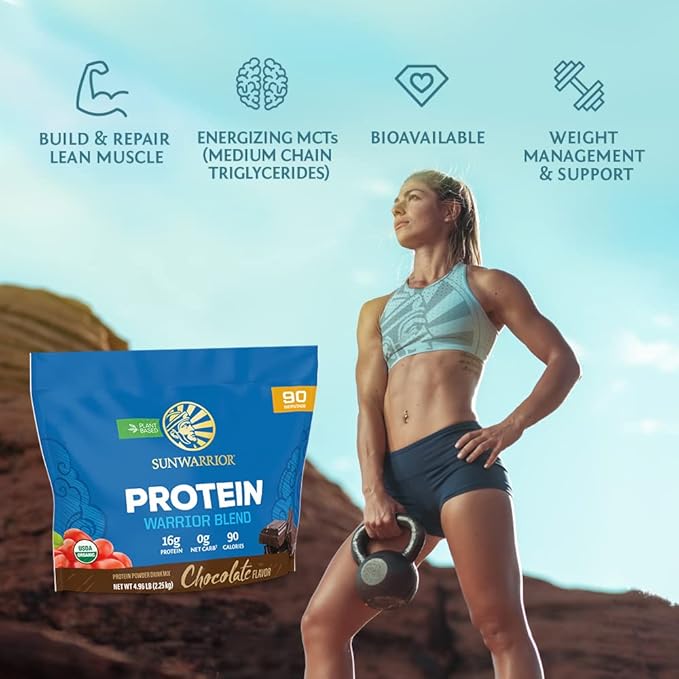 Organic Plant Based Protein Powder | Vegan Organic Protein Powder Chocolate Flavored with BCAA