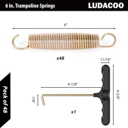 3.5"-8.5" Trampoline Springs, Heavy Duty Stainless Steel Trampoline Accessories with Swivel &