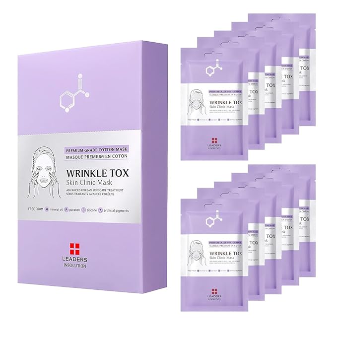 Leaders Insolution Wrinkle Tox Skin Clinic Mask | Adenosine-Infused Anti-Aging Facial Sheet for