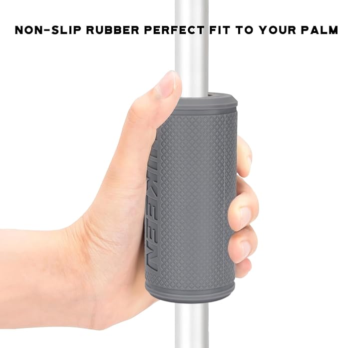 Hikeen Thick Bar Dumbbell Grips,Non Slip Hard Rubber Barbell Grips,Grips for Weight Lifting, Muscle