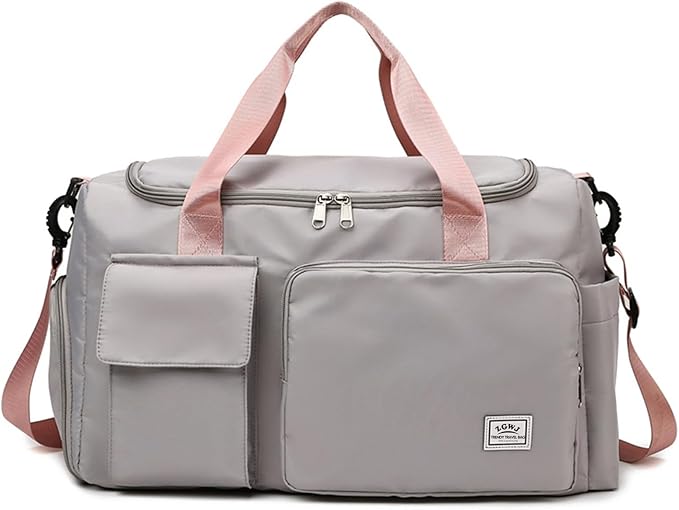 Travel Duffel Tote Bag with Dry Wet Separation Pocket, Weekender Bag for Women and Men，Waterproof