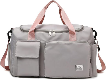 Travel Duffel Tote Bag with Dry Wet Separation Pocket, Weekender Bag for Women and Men，Waterproof
