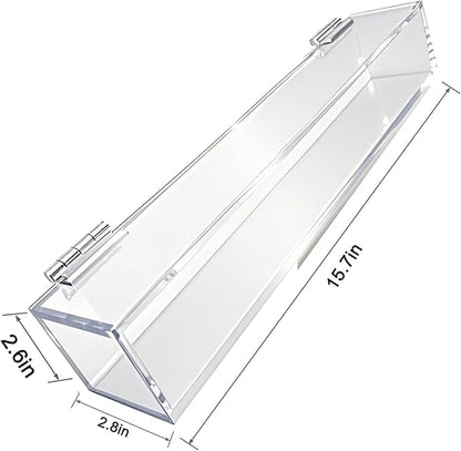 Acrylic Flip-Top Martial Arts Belt Display Case – Clear Plastic Cover with Wood Base for Karate