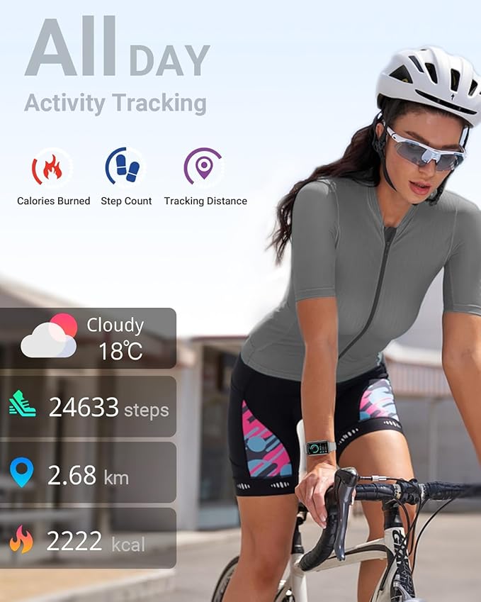 Health Fitness Tracker with 24/7 Heart Rate, Blood Oxygen, Blood Pressure, Sleep Tracker, 5ATM