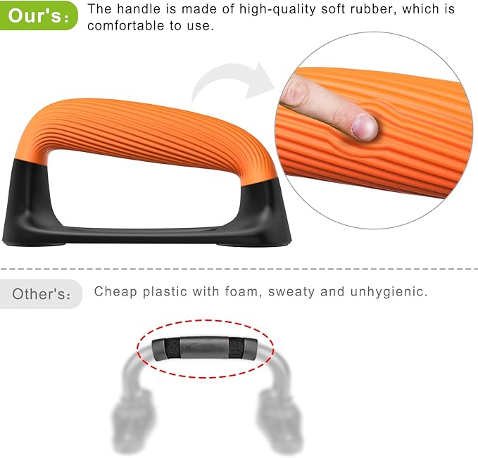 Kipika Push Up Bars, Pushup Stands With Thickened Soft Plastic Handle, Stable and Non-Slip Base