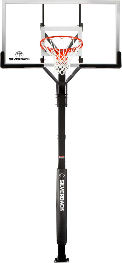 Silverback In-Ground Basketball Hoops, Adjustable Height Tempered Glass Backboard and Pro-Style Flex Rim. - Multiple Styles Available