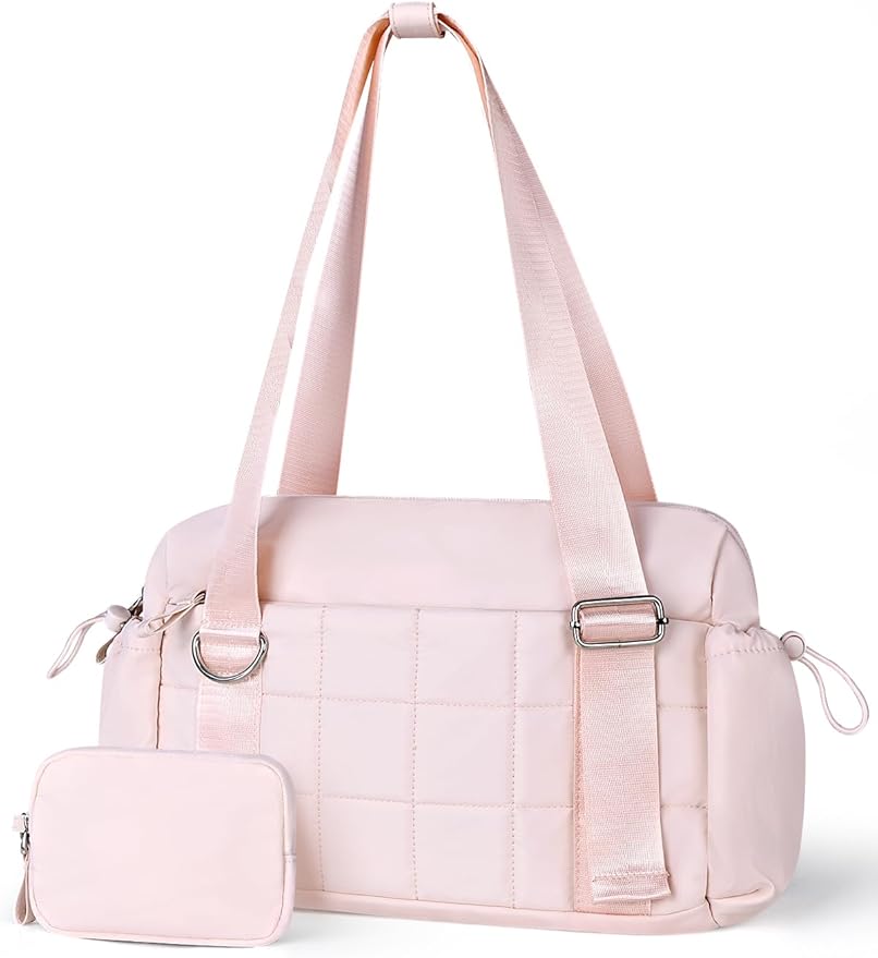 VUUDH Puffy Mini Gym Bag for Women, Carry On Multi-Pocket Water-Resistant Duffel, Lightweight