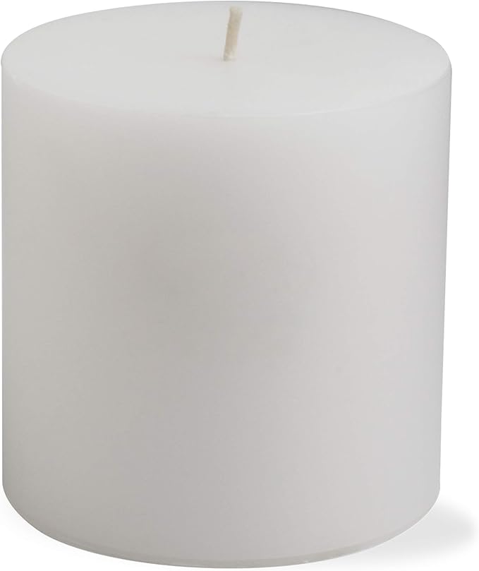 tag Chapel 4X4 White Pillar Paraffin Wax Candle Unscented Drip-Free Long Burning 75 Hours For Home