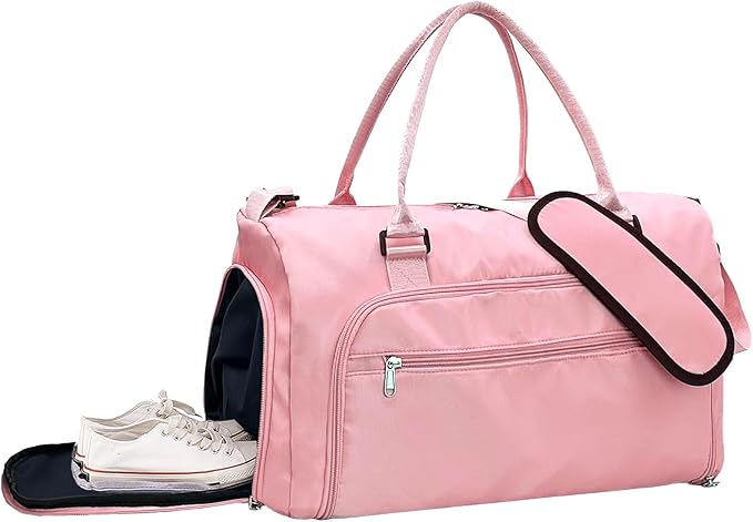 woogwin Small Gym Bag for Men & Women with Shoes & Wet Compartment Waterproof Duffle Bag for Travel