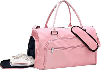 woogwin Small Gym Bag for Men & Women with Shoes & Wet Compartment Waterproof Duffle Bag for Travel