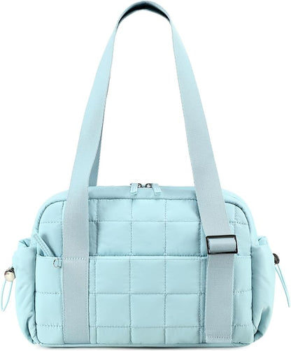 CAMTOP Mini Gym Bag for Women, Small Gym Tote Bag Puffy Quilted Sports Duffel Bag with Wet