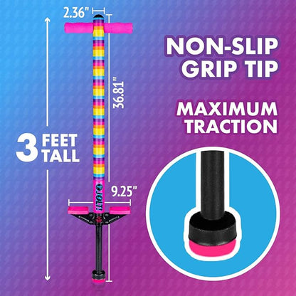 Flybar Pogo Stick for Kids, 40 to 80 Pounds, Perfect for Beginners, Easy Grip Foam Handles