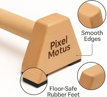 Wooden Parallettes Bars Calisthenics Push Up Bars for Handstand Dips & Balance Training Solid Wood