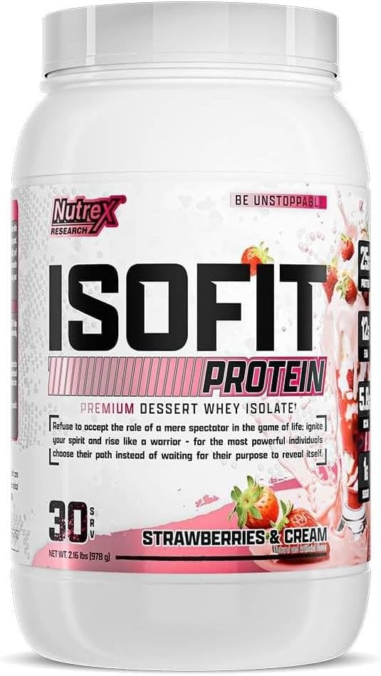 Nutrex Research IsoFit Whey Protein Powder Instantized 100% Whey Protein Isolate (30 Servings (Pack