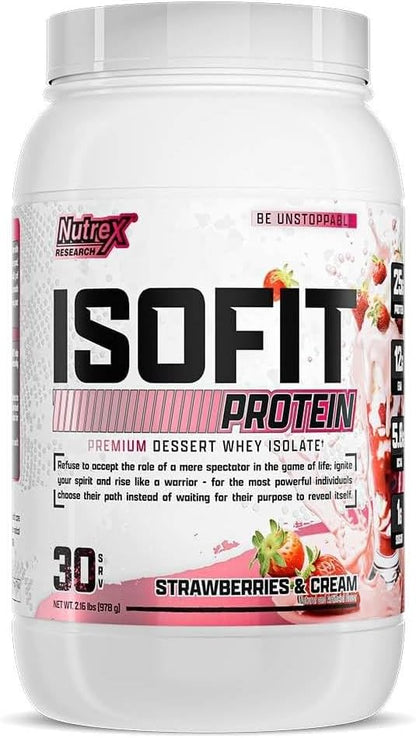 Nutrex Research IsoFit Whey Protein Powder Instantized 100% Whey Protein Isolate (30 Servings (Pack
