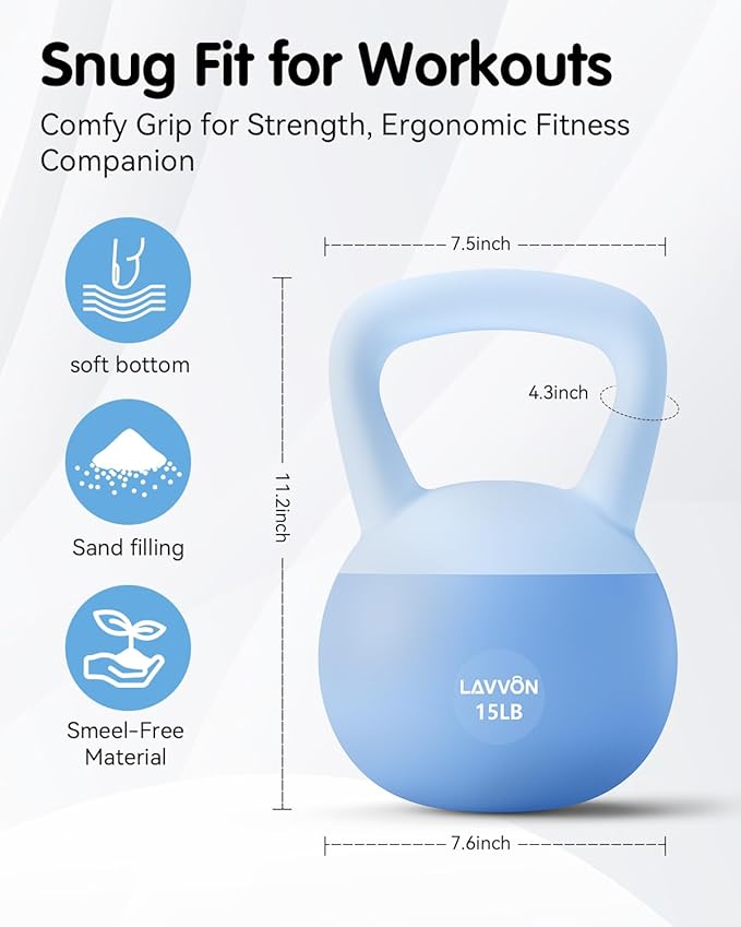 Soft Kettlebell - Cushioned Impact-Resistant Base and Anti-Slip, Kettle bell Anti-Slip Grip Weight