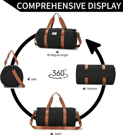 BE SMART Waterproof Mens Gym Bag with Shoe Compartment, Duffle Bags with Wet Pocket for Men