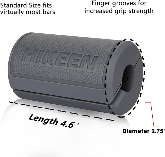 Hikeen Thick Bar Dumbbell Grips,Non Slip Hard Rubber Barbell Grips,Grips for Weight Lifting, Muscle