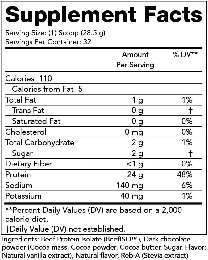Olympian Labs Beef Protein Isolate Powder, 24g Protein, BST Free, 2 Grams BCAA's, Muscle Building