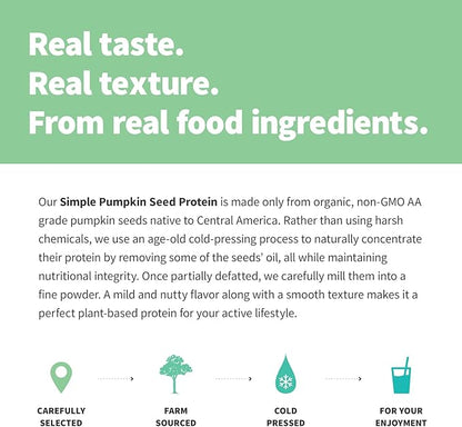 Sprout Living Organic Pumpkin Seed Protein Powder, Unflavored, 20 Grams of Plant Based Protein