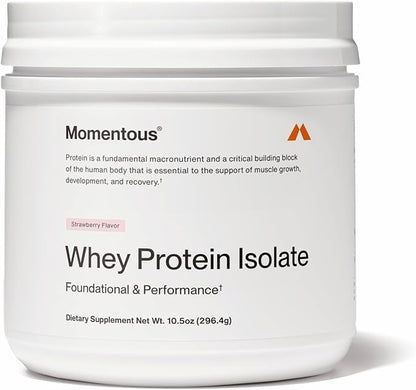 Momentous Essential Grass-Fed Whey Protein Powder - 20 g Whey Isolate Protein - NSF Certified for