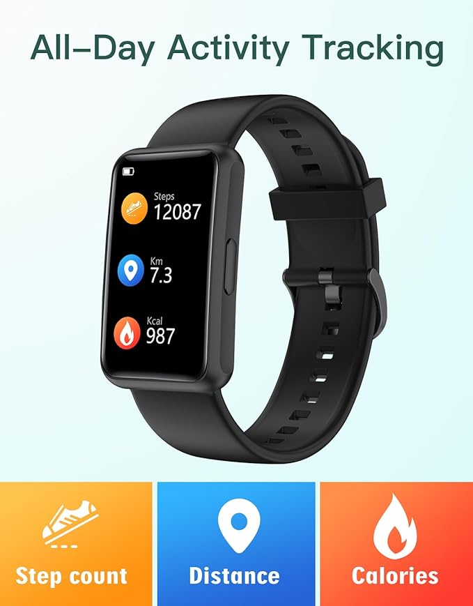 HUAKUA Fitness Tracker No Bluetooth No APP No Phone Needed, Fitness Watch for Men Women Parents
