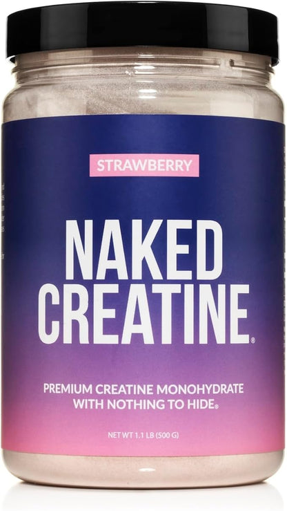 NAKED Creatine - Strawberry Flavored Creatine Monohydrate - Real Strawberry Powder, No Additives