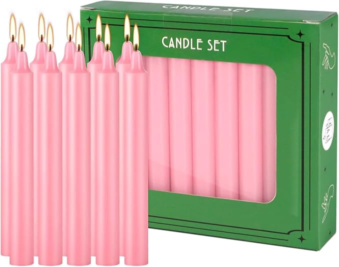 Set of 40 Pink Candles ??Spell Chime Candles for Valentine's Day,Wedding,Rituals, Prayer